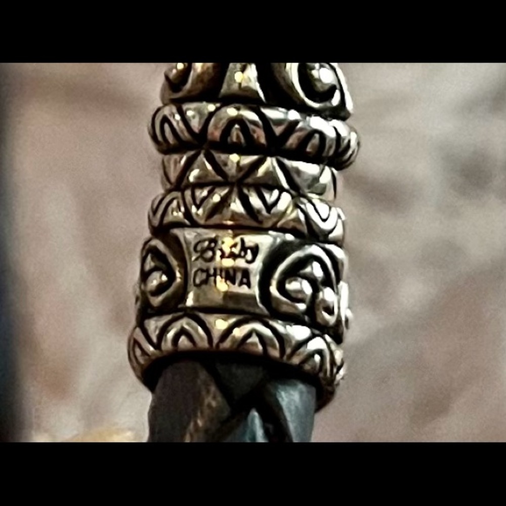 Barbara Bixby Leather Braided, Sterling Silver, 18k Gold and small diamond. - Picture 7 of 9